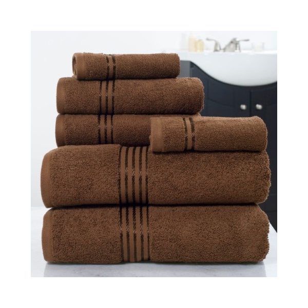 Hastings Home 100 Percent Cotton Hotel 6 Piece Towel Set - Chocolate 100059FIL - main